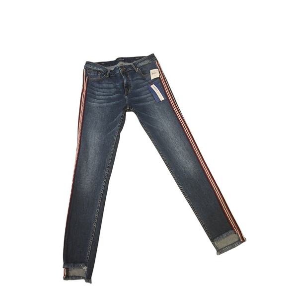 NWT Vigoss Jeans Womens 30 Jagger Skinny Classic Fit Stretch Red White Blue - Picture 1 of 8